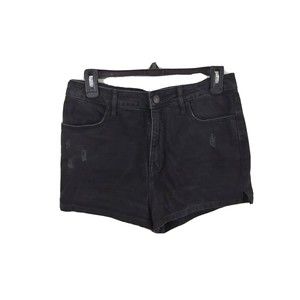 Urban BDG Womens Black Denim Shorts Super High Rise Spade Pin UP 29W Distressed